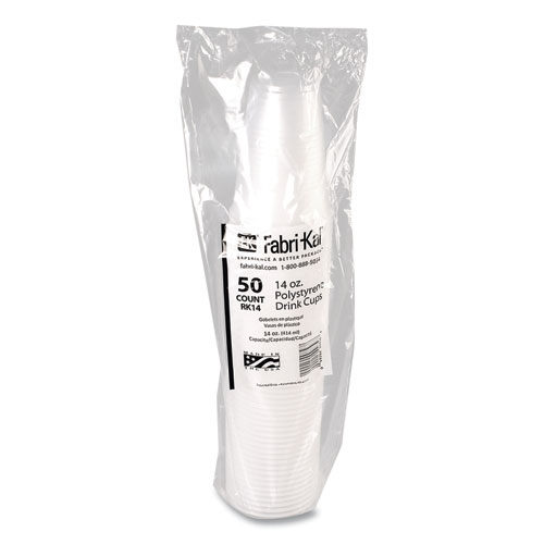 Picture of RK Ribbed Cold Drink Cups, 14 oz, Clear, 50/Sleeve, 20 Sleeves/Carton