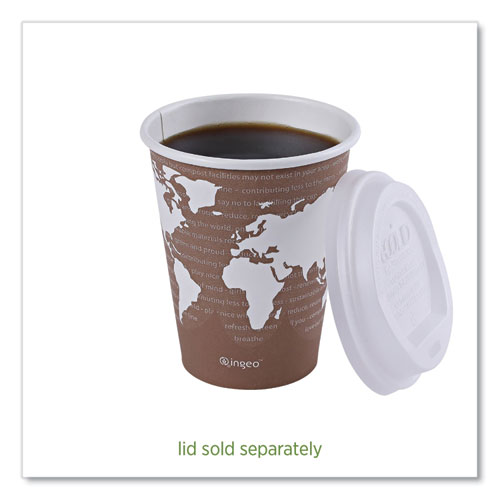 Picture of World Art Renewable and Compostable Hot Cups, 8 oz, Brown/White, 50/Pack