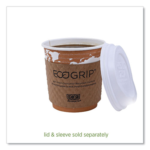 Picture of World Art Renewable and Compostable Hot Cups, 10 oz, Gray, 50/Pack, 20 Packs/Carton