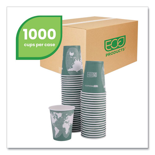 Picture of World Art Renewable and Compostable Hot Cups, 12 oz, Gray, 50/Pack