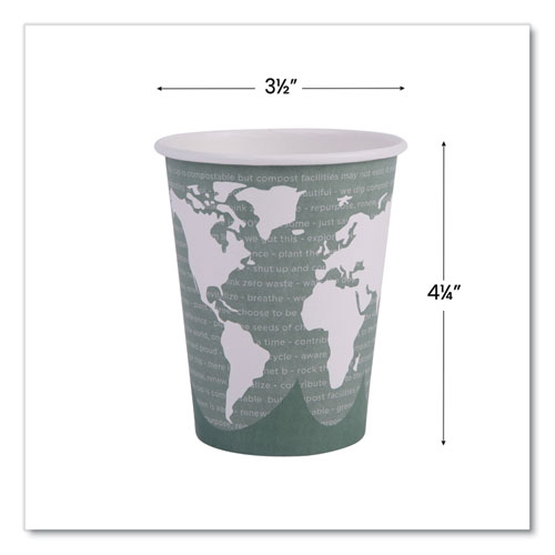 Picture of World Art Renewable and Compostable Hot Cups, 12 oz, Gray, 50/Pack