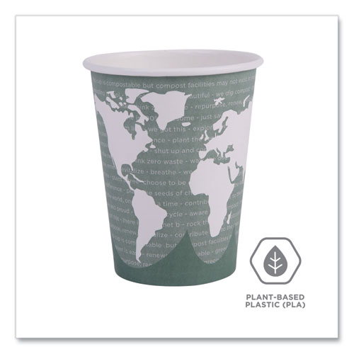 Picture of World Art Renewable and Compostable Hot Cups, 12 oz, Gray, 50/Pack