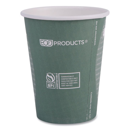 Picture of World Art Renewable and Compostable Hot Cups, 12 oz, Gray, 50/Pack