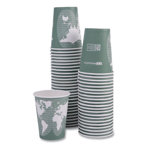 Picture of World Art Renewable and Compostable Hot Cups, 12 oz, Gray, 50/Pack