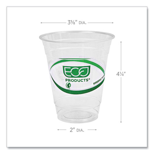 Picture of GreenStripe Renewable and Compostable Cold Cups, 12 oz, Clear, 50/Pack, 20 Packs/Carton