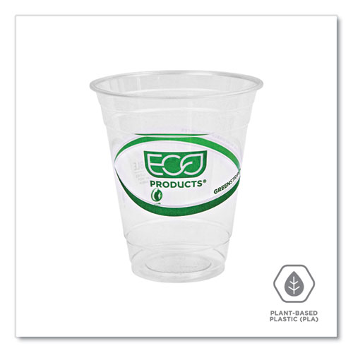 Picture of GreenStripe Renewable and Compostable Cold Cups, 12 oz, Clear, 50/Pack, 20 Packs/Carton