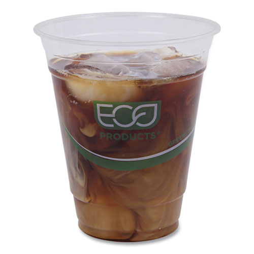 Picture of GreenStripe Renewable and Compostable Cold Cups, 12 oz, Clear, 50/Pack, 20 Packs/Carton