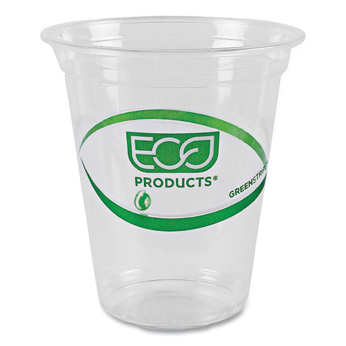 Picture of GreenStripe Renewable and Compostable Cold Cups, 16 oz, Plastic, Clear, 50/Pack, 20 Packs/Carton