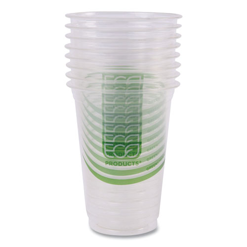 Picture of GreenStripe Renewable and Compostable Cold Cups Convenience Pack, Clear, 16 oz, 50/Pack