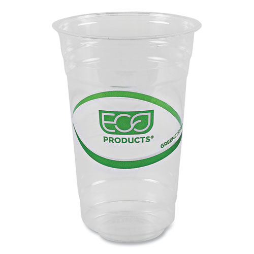 Picture of GreenStripe Renewable and Compostable Cold Cups, 20 oz, Clear, 50/Pack, 20 Packs/Carton