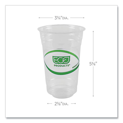 Picture of GreenStripe Renewable and Compostable Cold Cups, 20 oz, Clear, 50/Pack, 20 Packs/Carton