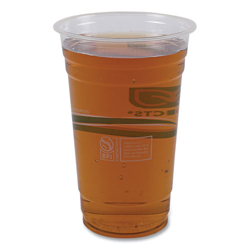 Picture of GreenStripe Renewable and Compostable Cold Cups, 20 oz, Clear, 50/Pack, 20 Packs/Carton