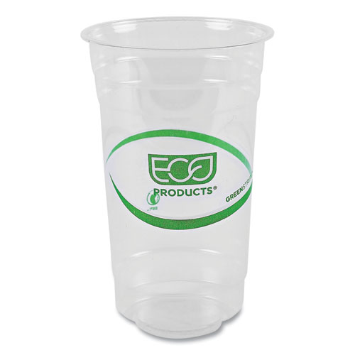 Picture of GreenStripe Renewable and Compostable PLA Cold Cups, 24 oz, 50/Pack, 20 Packs/Carton