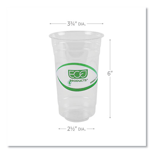 Picture of GreenStripe Renewable and Compostable PLA Cold Cups, 24 oz, Clear, 50/Pack, 20 Packs/Carton