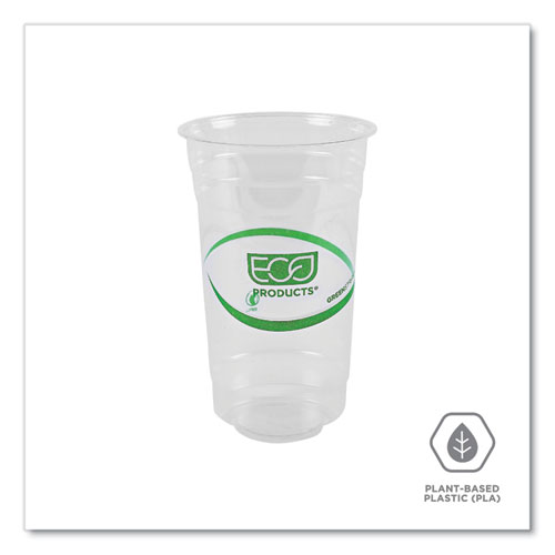 Picture of GreenStripe Renewable and Compostable PLA Cold Cups, 24 oz, Clear, 50/Pack, 20 Packs/Carton