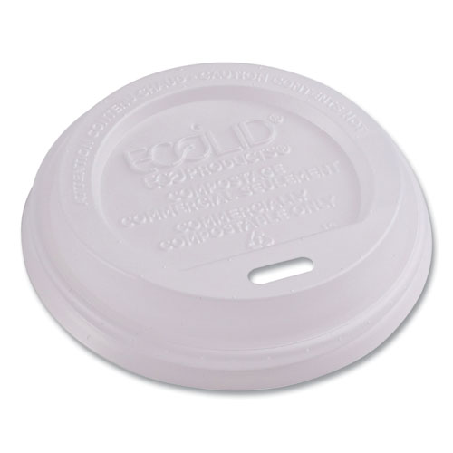 Picture of EcoLid Renewable/Compostable Hot Cup Lids, PLA, Fits 8 oz Hot Cups, 50/Packs, 16 Packs/Carton