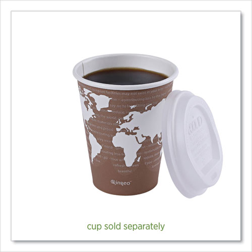 Picture of EcoLid Renewable/Compostable Hot Cup Lids, PLA, Fits 8 oz Hot Cups, 50/Packs, 16 Packs/Carton