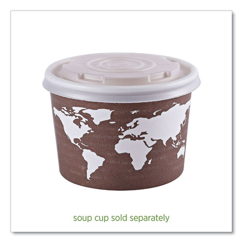 Picture of World Art PLA-Laminated Soup Container Lids, Fits 8 oz Sizes, Translucent, Plastic, 50/Pack, 20 Packs/Carton