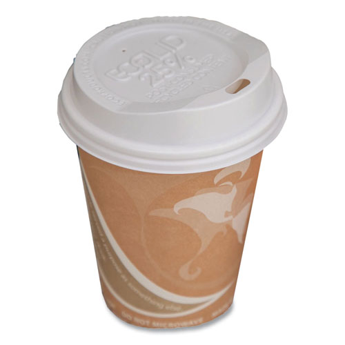 Picture of EcoLid 25% Recycled Content Hot Cup Lid, White, Fits 8 oz Hot Cups, 100/Pack, 10 Packs/Carton