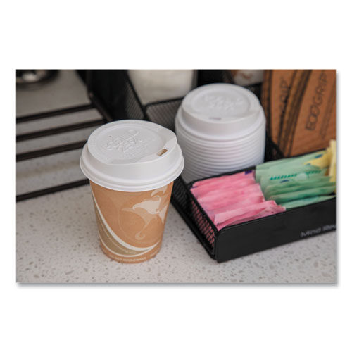 Picture of EcoLid 25% Recycled Content Hot Cup Lid, White, Fits 8 oz Hot Cups, 100/Pack, 10 Packs/Carton