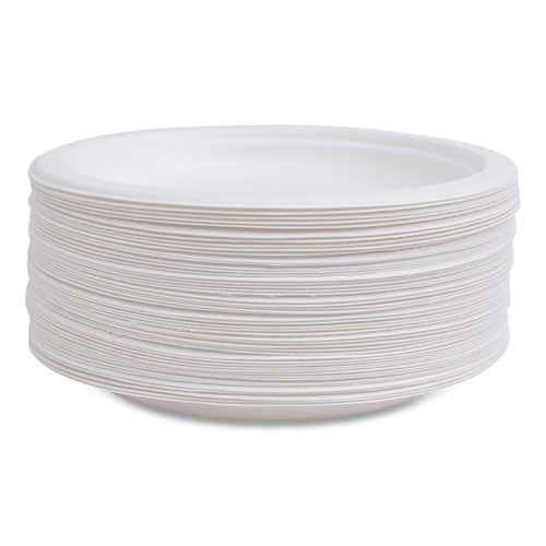 Picture of Vanguard Renewable and Compostable Sugarcane Plates, 6" dia, White, 1,000/Carton