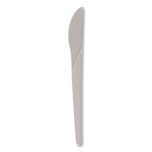 Picture of Plantware Compostable Cutlery, Knife, 6", Pearl White, 50/Pack, 20 Pack/Carton