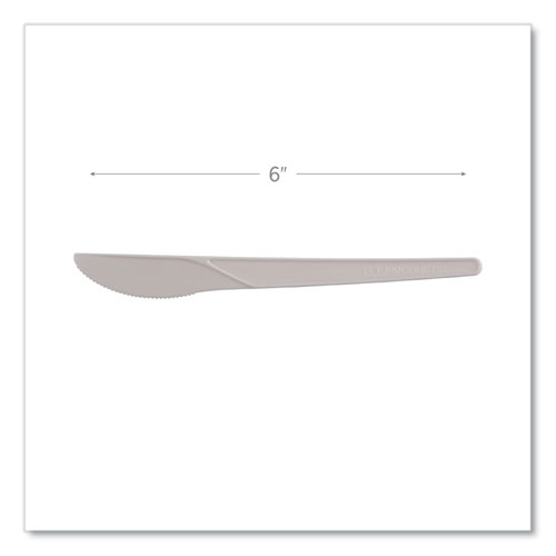 Picture of Plantware Compostable Cutlery, Knife, 6", White, 1,000/Carton