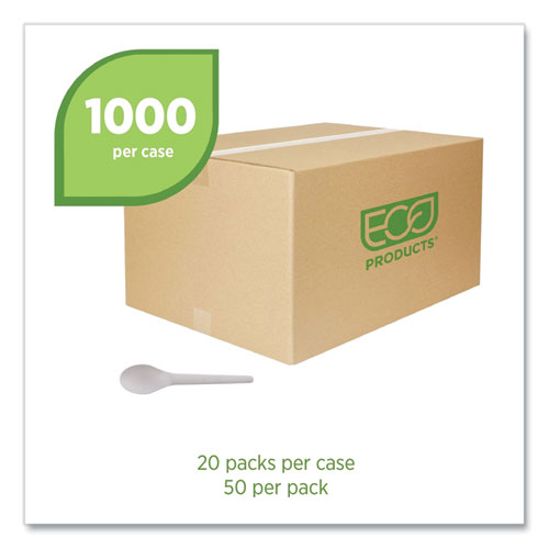 Picture of Plantware Compostable Cutlery, Spoon, 6", White, 1,000/Carton