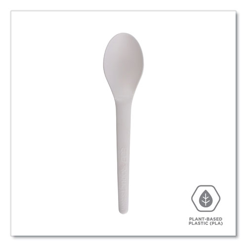 Picture of Plantware Compostable Cutlery, Spoon, 6", White, 1,000/Carton