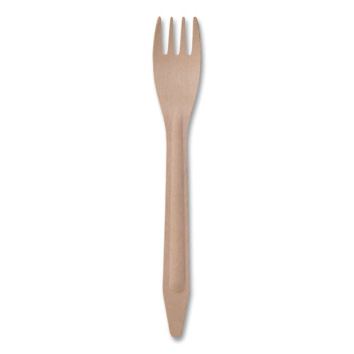 Picture of Wood Cutlery, Fork, Natural, 500/Carton