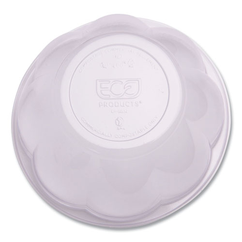 Picture of Renewable and Compostable Salad Bowls with Lids, 24 oz, Clear, Plastic, 50/Pack, 3 Packs/Carton