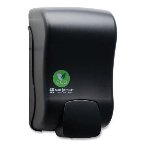 Picture of ecoLogic Rely Manual Foam Soap and Sanitizer Dispenser, 900 mL, 5,5 x 4,5 x 9.25, Black