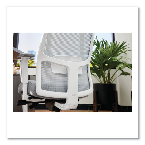 Picture of Ignition 2.0 4-Way Stretch Mid-Back Mesh Task Chair, 17" to 21" Seat Height, Basalt Seat, Fog Back, Designer White Base