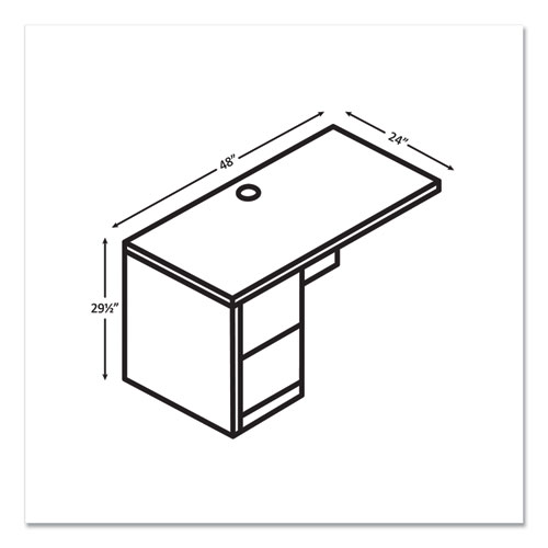 Picture of 10500 Series Left Pedestal Return, 48 x 24 x 29.5, Pinnacle