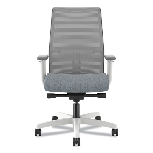 Picture of Ignition 2.0 4-Way Stretch Mid-Back Mesh Task Chair, 17" to 21" Seat Height, Basalt Seat, Fog Back, Designer White Base