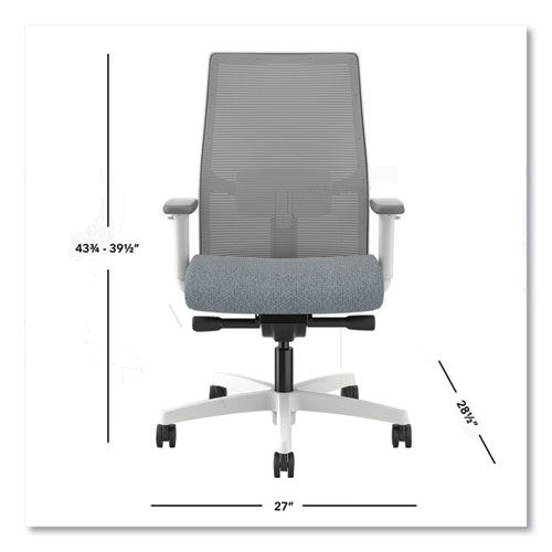 Picture of Ignition 2.0 4-Way Stretch Mid-Back Mesh Task Chair, 17" to 21" Seat Height, Basalt Seat, Fog Back, Designer White Base