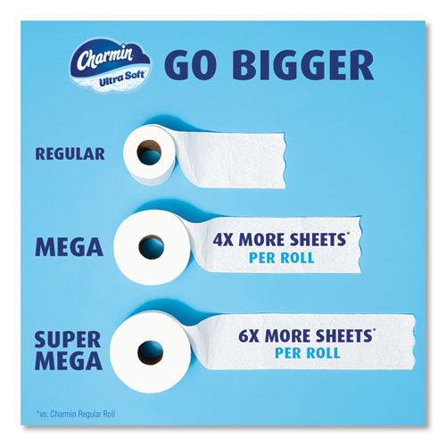 Picture of Ultra Soft Bathroom Tissue, Mega Roll, Septic Safe, 2-Ply, White, 224 Sheets/Roll, 18 Rolls/Carton