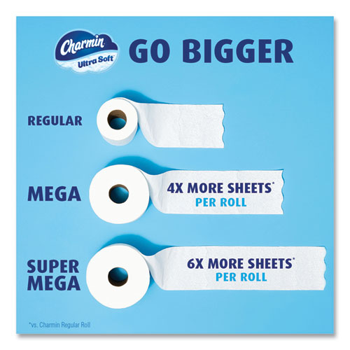 Picture of Ultra Soft Bathroom Tissue, Mega Roll, Septic Safe, 2-Ply, White, 224 Sheets/Roll, 12 Rolls/Pack, 4 Packs/Carton