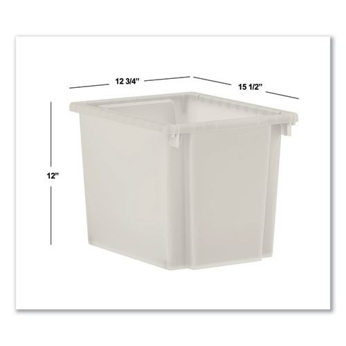 Picture of Flagship Storage Bins, 1 Section, 12.75" x 16" x 12", Translucent White