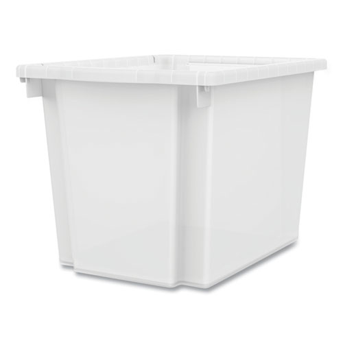 Picture of Flagship Storage Bins, 1 Section, 12.75" x 16" x 12", Translucent White