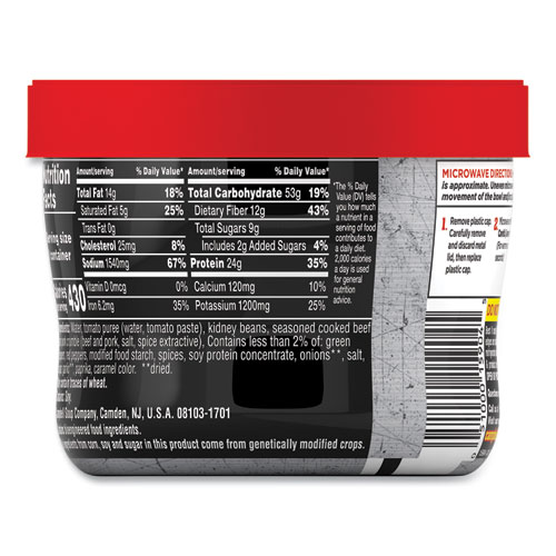 Picture of Chunky Chili with Beans, 15.25 oz Bowl, 8/Carton