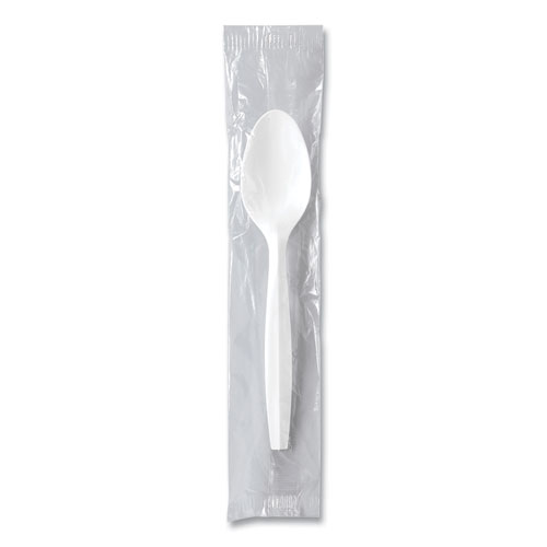 Picture of Regal Mediumweight Cutlery, Individually Wrapped, Spoon, Plastic, White, 1,000/Carton