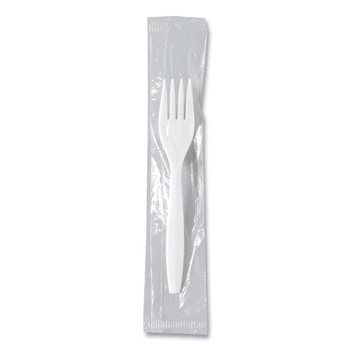 Picture of Regal Mediumweight Cutlery, Individually Wrapped, Fork, Plastic, White, 1,000/Carton