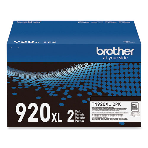 Picture of TN920XL2PK High-Yield Toner, 12,000 Page-Yield, Black, 2/Pack