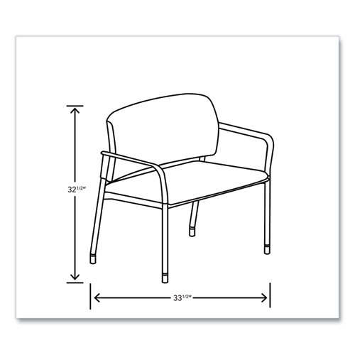 Picture of Accommodate Series Bariatric Chair with Arms, 33.5" x 21.5" x 32.5", Elysian Seat, Elysian Back, Charblack Legs