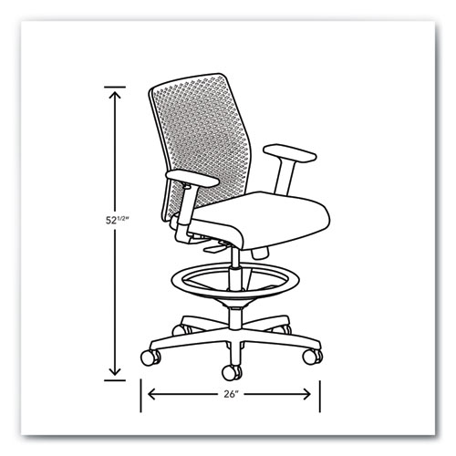 Picture of Ignition 2.0 ReActiv Low-Back Task Stool, 22.88" to 31.75" Seat Height, Flint Seat, Charcoal Back, Black Base