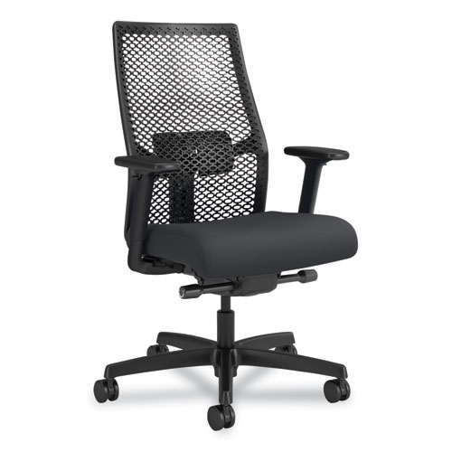 Picture of Ignition 2.0 ReActiv Mid-Back Task Chair, 17.25" to 21.75" Seat Height, Basalt Vinyl Seat, Charcoal Back, Black Base