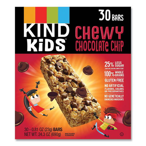 Picture of Kids Chewy Chocolate Chip, 8.1 oz Bars, 30/Pack