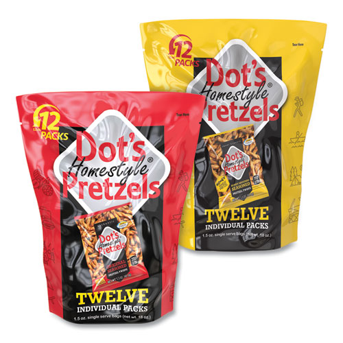 Picture of Pretzels Variety Pack, Assorted Flavors, 1.5 oz, 12/Pack, 2 Packs/Carton