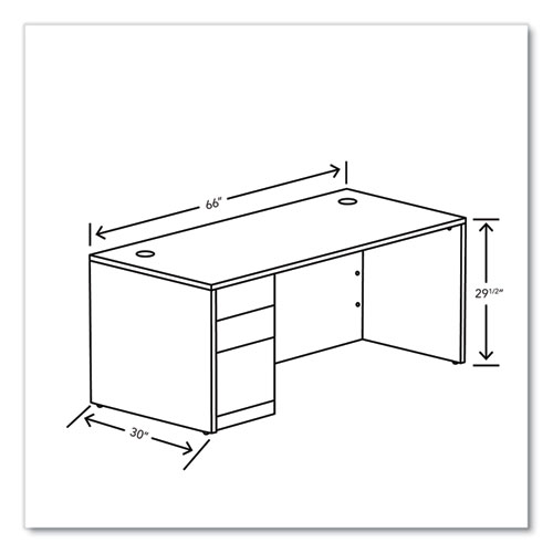 Picture of 10500 Series Single Pedestal Desk, Left Pedestal: Box/Box/File, 66" x 30" x 29.5", Pinnacle